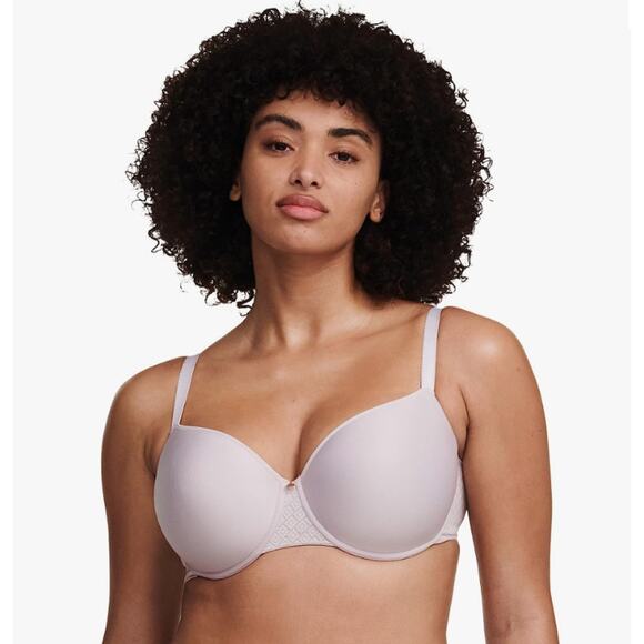 NWT Chantelle Women's Lucie Lace Comfort Demi Memory Foam Bra Rose Fumee 38DD - Picture 1 of 8